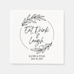 Essen, trinken & lachen Individuelle Name Napkins Serviette