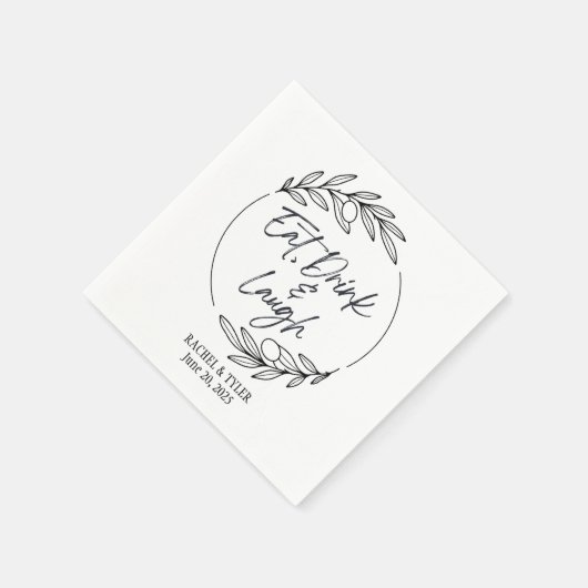 Essen, trinken & lachen Individuelle Name Napkins Serviette (Ecke)