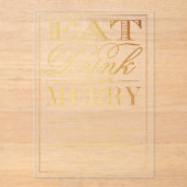 Essen, trinken & Merken feierliche Gold Foil Weihn Acryleinladungen (Vorderseite)