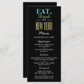 Essen, trinken - Neues Jahr Menükarte (Vorne/Hinten)