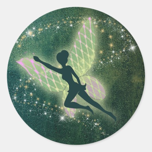 Essen, trinken & sehen Fee, Fairy2 ID637 Runder Aufkleber (Vorderseite)