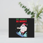 Essen, trinken & sich frohe Weihnachten. Feiertagspostkarte (Stehend Vorderseite)