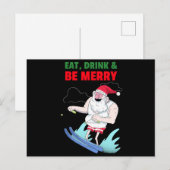 Essen, trinken & sich frohe Weihnachten. Feiertagspostkarte (Vorne/Hinten)