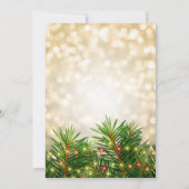 Essen, trinken Sie Merry Gold Pine Lights Ferien W Einladung (Rückseite)