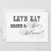 Essen, Trinken Sie Verheiratete Probe Abendessen E Einladung (Rückseite)