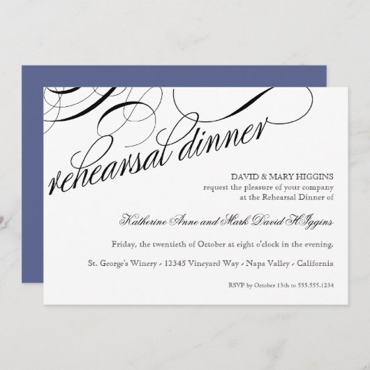 Essen, Trinken Sie Verheiratete Probe Abendessen E Einladung (Vorne/Hinten)