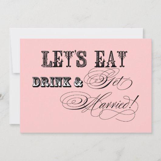 Essen, Trinken Sie Verheiratete Probe Abendessen E Einladung (Rückseite)