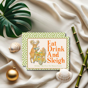Essen Trinken Sleigh Tropical Christmas Chinoiseri Feiertagskarte