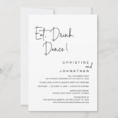 Essen, Trinken, Tanz, Hochzeitsfeiern Einladung (Vorderseite)