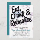 Essen, trinken & trinken Wasserfarben Probe Abende Einladung (Vorne/Hinten)