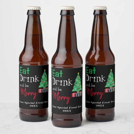 Essen, Trinken und ausgelassen Feiern Bierflaschenetikett (Flaschen)