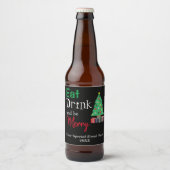 Essen, Trinken und ausgelassen Feiern Bierflaschenetikett (Vorderseite)