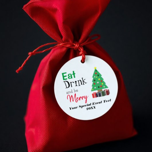 Essen, Trinken und ausgelassen Feiern Geschenkanhänger