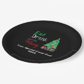 Essen, Trinken und ausgelassen Feiern Pappteller (Schrägansicht)