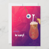 Essen, trinken und Beängstigend erwachsenes Hallow Einladung (Vorderseite)