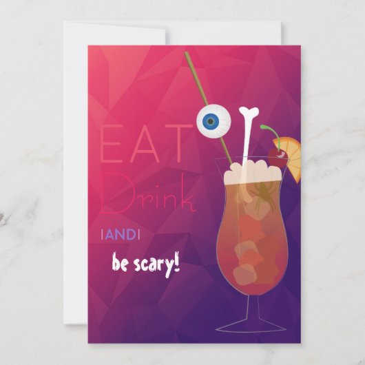 Essen, trinken und Beängstigend erwachsenes Hallow Einladung (Vorderseite)