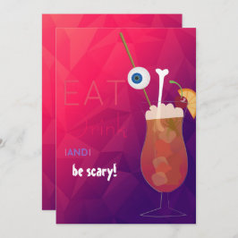 Essen, trinken und Beängstigend erwachsenes Hallow Einladung