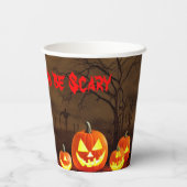 Essen, trinken und Beängstigend Halloween-Friedhof Pappbecher (Rückseite)