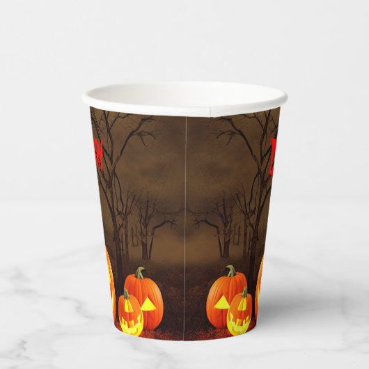 Essen, trinken und Beängstigend Halloween-Friedhof Pappbecher (Rechts)