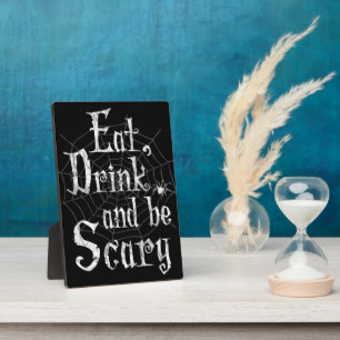 Essen, trinken und Beängstigend Halloween Funny Sp Fotoplatte