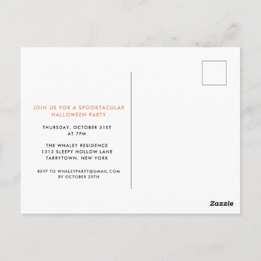 Essen, trinken und Beängstigend Halloween-Party ei Postkarte (Rückseite)