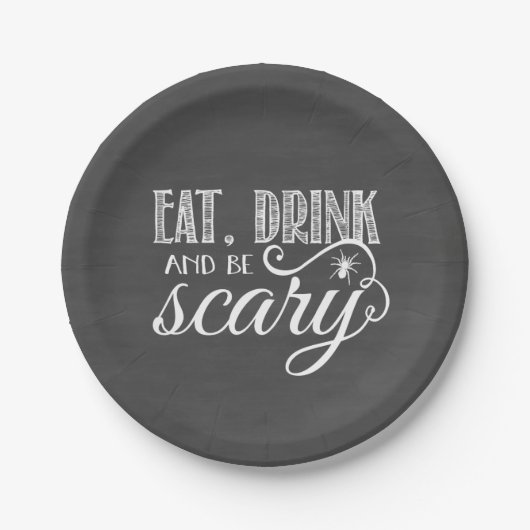 Essen, trinken und Beängstigend Halloween-Party Sp Pappteller (Vorderseite)