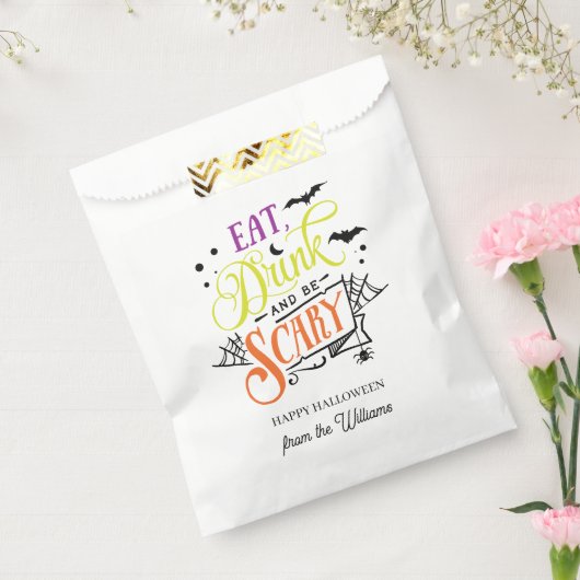 Essen, trinken und Beängstigend Halloween Typograf Geschenktütchen (Versiegelt)