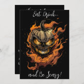 Essen, trinken und Beängstigend sein! Einladung (Vorne/Hinten)