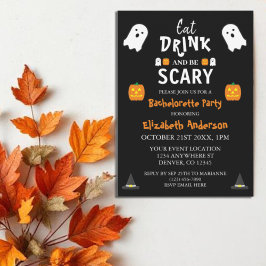 Essen, trinken und Beängstigend sein Halloween Bac Einladung