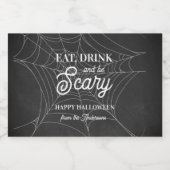 Essen, trinken und Beängstigend sein Halloween-Par Alkoholflaschenetikett (Einzelnes Label)