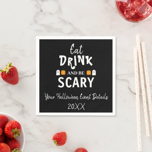 Essen, trinken und Beängstigend sein Halloween Serviette (Beispiel)