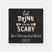 Essen, trinken und Beängstigend sein Halloween Serviette (Vorderseite)