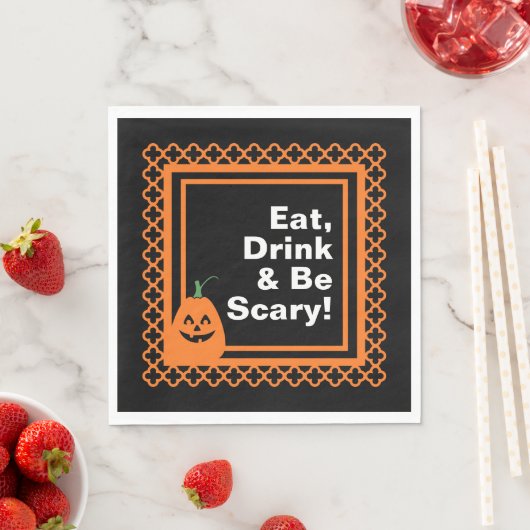 Essen, trinken und Beängstigend sein, Halloween Serviette (Beispiel)