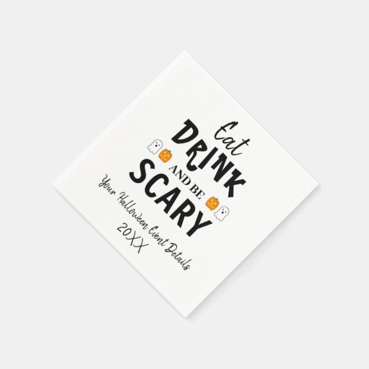 Essen, trinken und Beängstigend sein Halloween Serviette (Ecke)