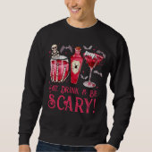 Essen, trinken und Beängstigend zu Halloween Cockt Sweatshirt (Vorderseite)