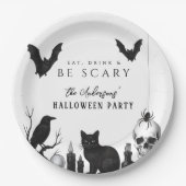 Essen, trinken und Beängstigendes Gotisches Hallow Pappteller (Vorderseite)