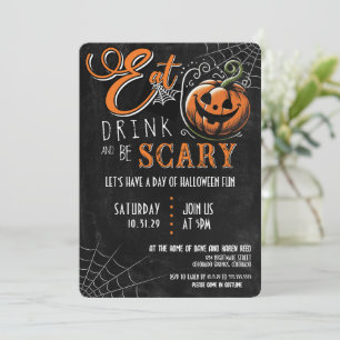 Essen, trinken und Beängstigendes Halloween-Party Einladung