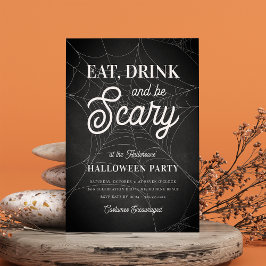 Essen, trinken und Beängstigendes Halloween-Party  Einladung