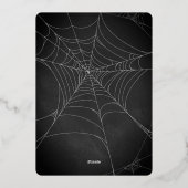 Essen, trinken und Beängstigendes Halloween-Party  Folieneinladung (Rückseite)