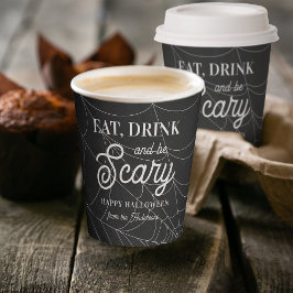Essen, trinken und Beängstigendes Halloween-Party  Pappbecher