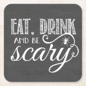 Essen, trinken und Beängstigendes Halloween-Party  Rechteckiger Pappuntersetzer (Vorderseite)