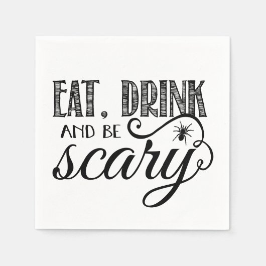 Essen, trinken und Beängstigendes Halloween-Party Serviette (Vorderseite)