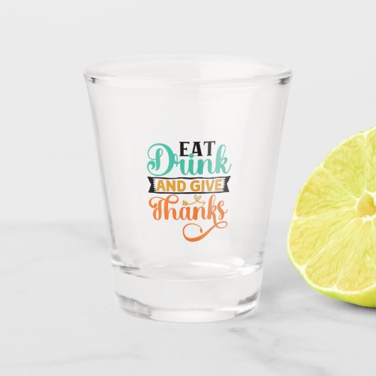 Essen, trinken und danken schnapsglas (Vorderseite)
