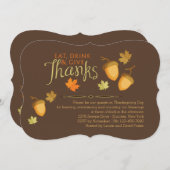 Essen, Trinken und Dankeschön Erntedank Einladung (Vorne/Hinten)