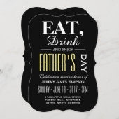Essen, trinken und das Abendessen des Vaters genie Einladung (Vorne/Hinten)