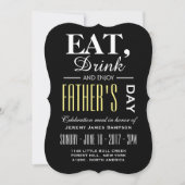 Essen, trinken und das Abendessen des Vaters genie Einladung (Vorderseite)