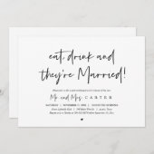 Essen, trinken und erholen, nach der Hochzeit Brun Einladung (Vorne/Hinten)