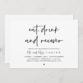 Essen, trinken und erholen, nach der Hochzeit Brun Einladung (Vorne/Hinten)