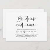 Essen, trinken und erholen, nach der Hochzeit Brun Einladung (Vorne/Hinten)