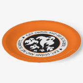 Essen, trinken und erschrecken Halloween Geister g Pappteller (Schrägansicht)